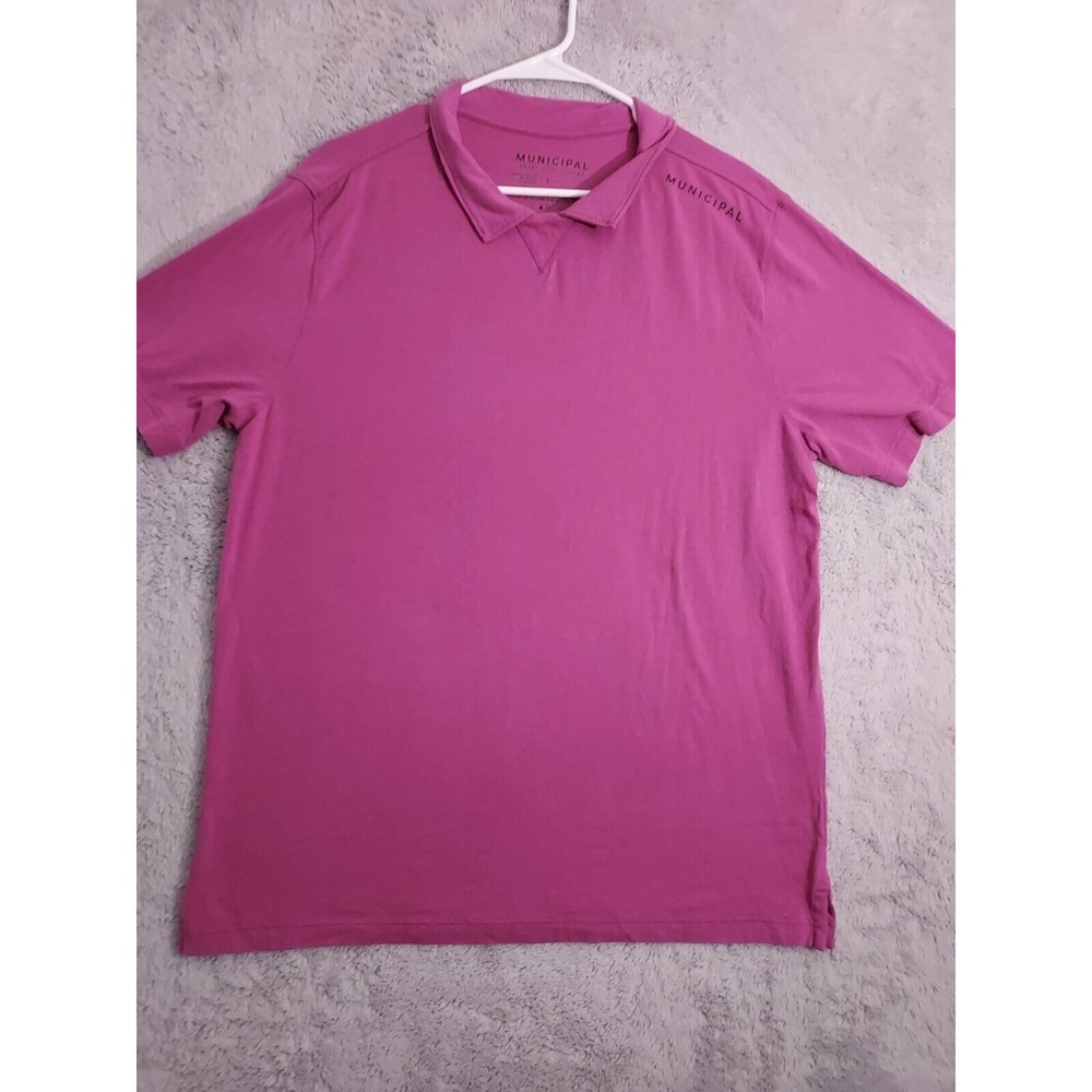 Municipal Sport Utility Gear Polo Shirt Mens Large Performance Stretch Purple L - Picture 2 of 9
